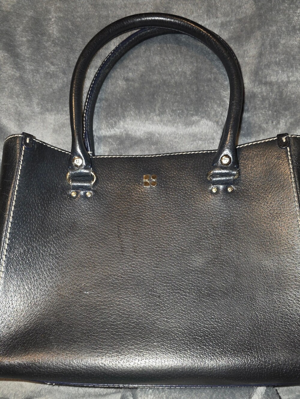 kate spade Black Leather Tarrutown Satchel with Top Handles